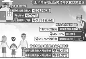 保险业业务调整加快 服务能力增强(图)